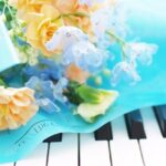 鍵盤の上の花束
